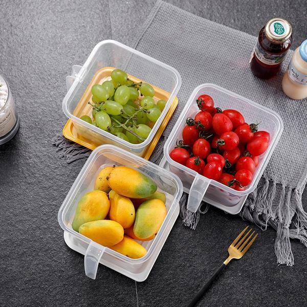 2454 Air Tight Unbreakable Big Size 1100 Ml Square Shape Kitchen Storage Container (Set Of 6) - Zidbik