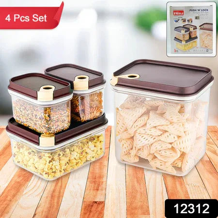 Ritu Push N Lock Airtight Food Storage Container Set (4 Pc) - Zidbik