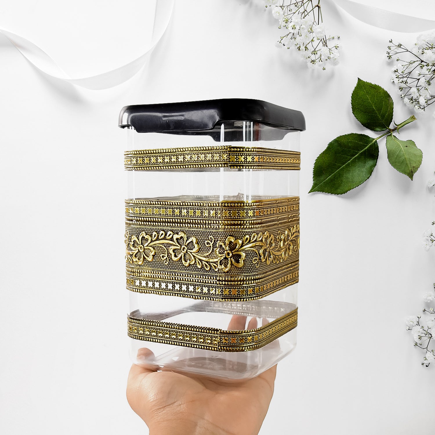 Plastic Rajwadi Container 2pcs Set 1100ml - Zidbik