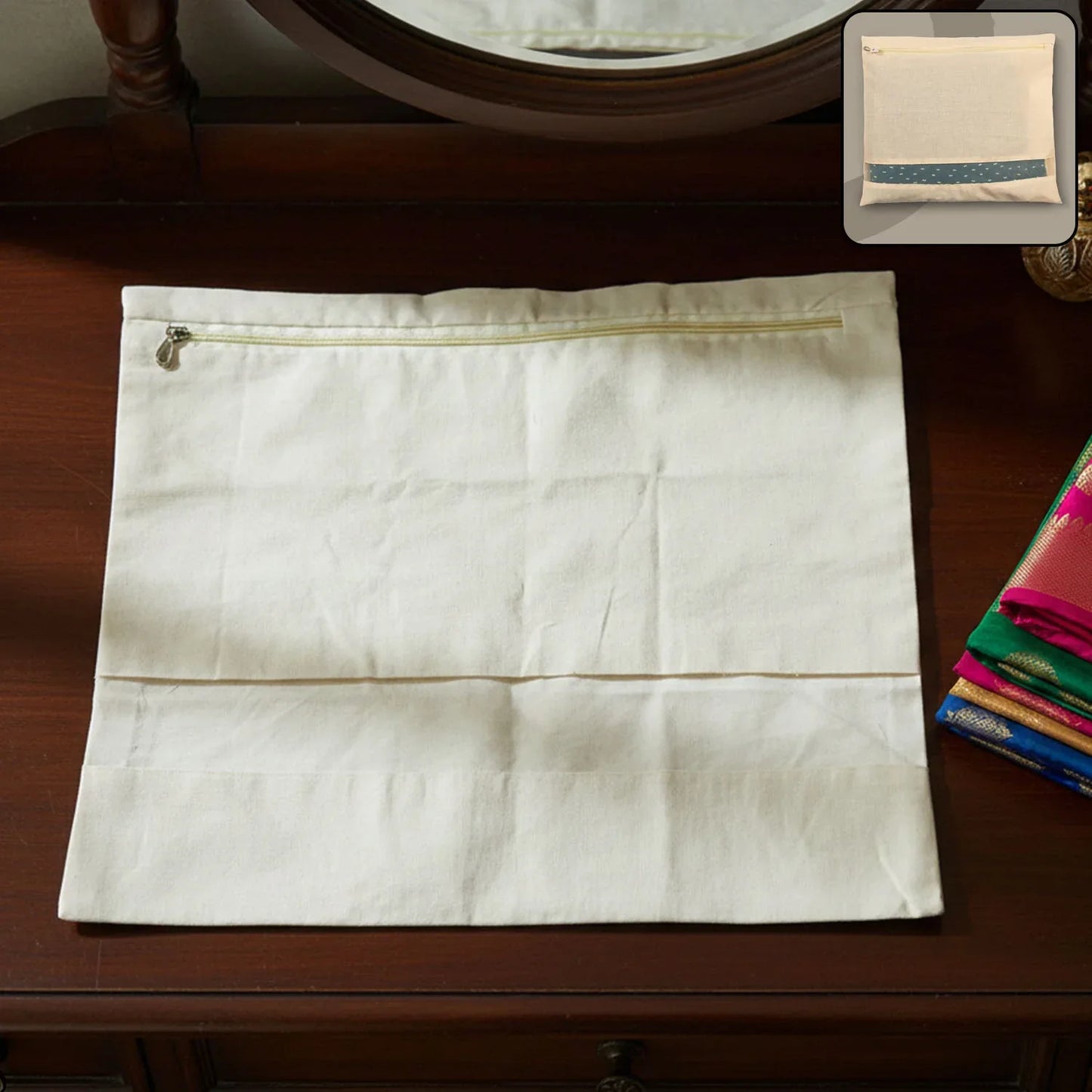 Zip Closure Saree Storage Bag (14.516.5 Cm 1 Pc) - Zidbik