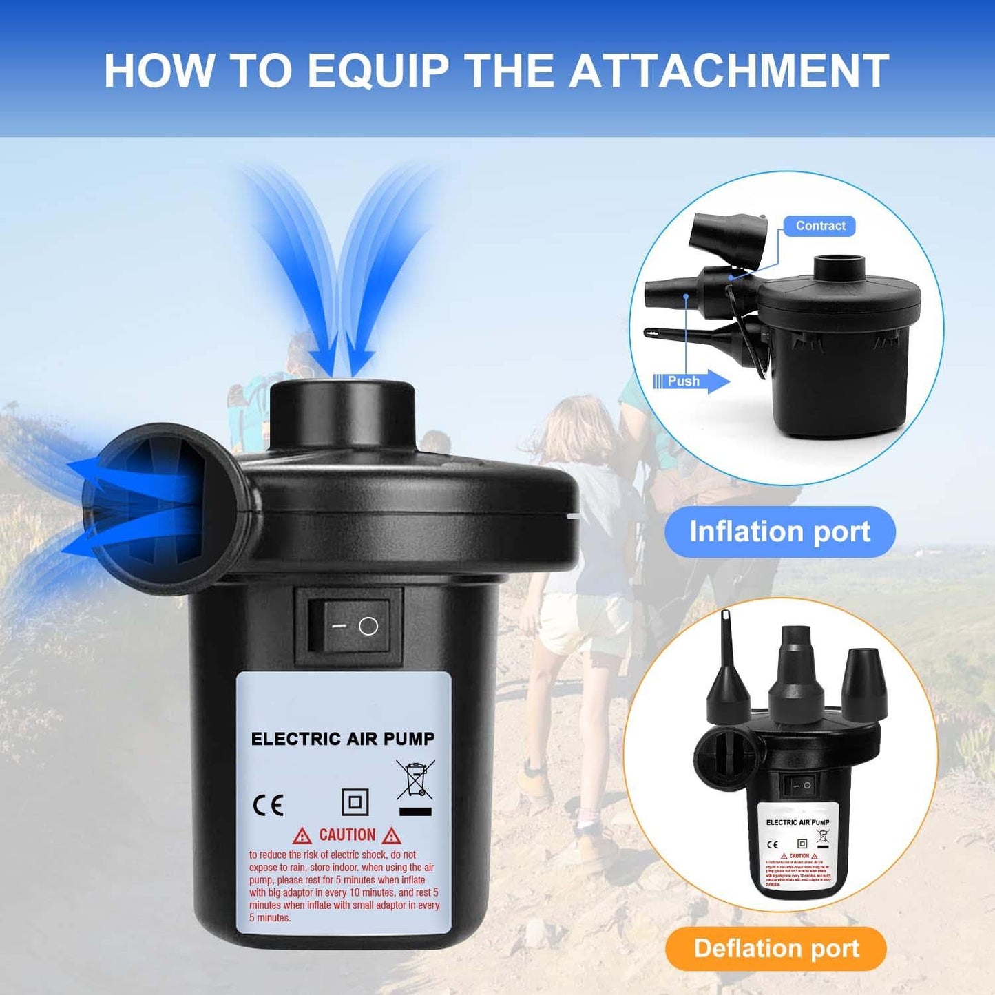 9080 Electric Air Pump For Ball Balloon ( 3 Nozzle ) - Zidbik