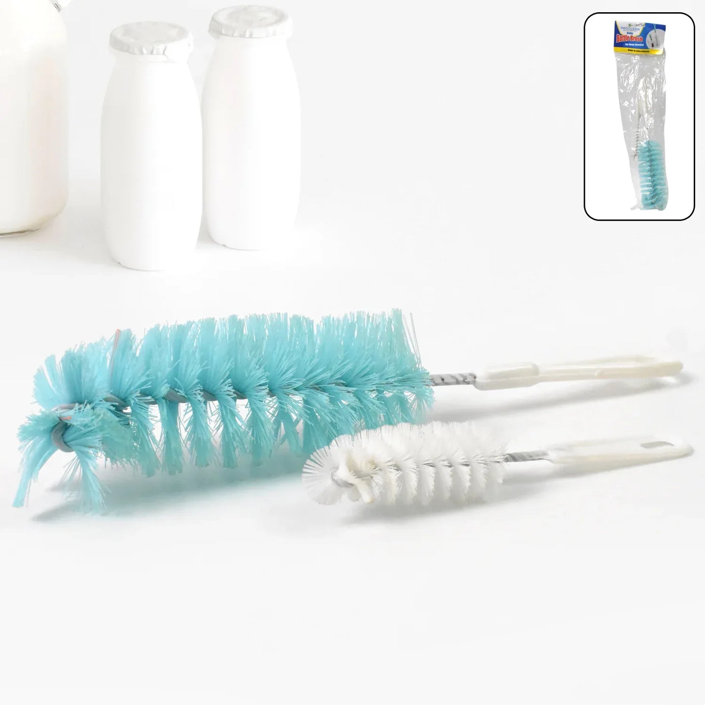 1527 Multi Purpose Long Handle Bottle Cleaning Brush For Swabs Jars Bottles Thermos Containers Sinks Dish Bowls - Zidbik