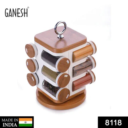 8118 Ganesh 12-jar Revolving Spice Rack Masala Box - Zidbik