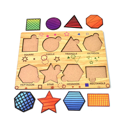 Wooden Triangles Puzzle Learning Educational Board (1 Set 2820 Cm) - Zidbik