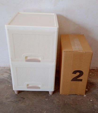 Multipurpose Storage Cabinet Storage Solutions Plastic Drawers  Multi Layer Wardrobe Storage Drawers  Foldable Multipurpose Drawer Units For Kitchen Bathroom Bedroom Cloth (2 Layer) - Zidbik