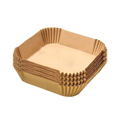 Square Air Fryer Disposable Paper Liner  (50 Pcs Set  160mmx45mm) - Zidbik