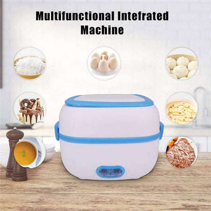 10027 Electric Lunch Box Portable Food Warmer Food Heating Lunch Box Removable Food-grade Stainless Steel Compartments 220v 200w For Car Truck Office - Zidbik