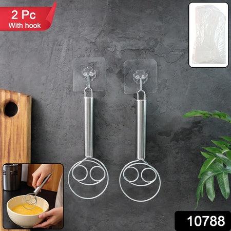 2-piece Stainless Steel Spiral Hand Whisk - (2 Pc Set) - Zidbik