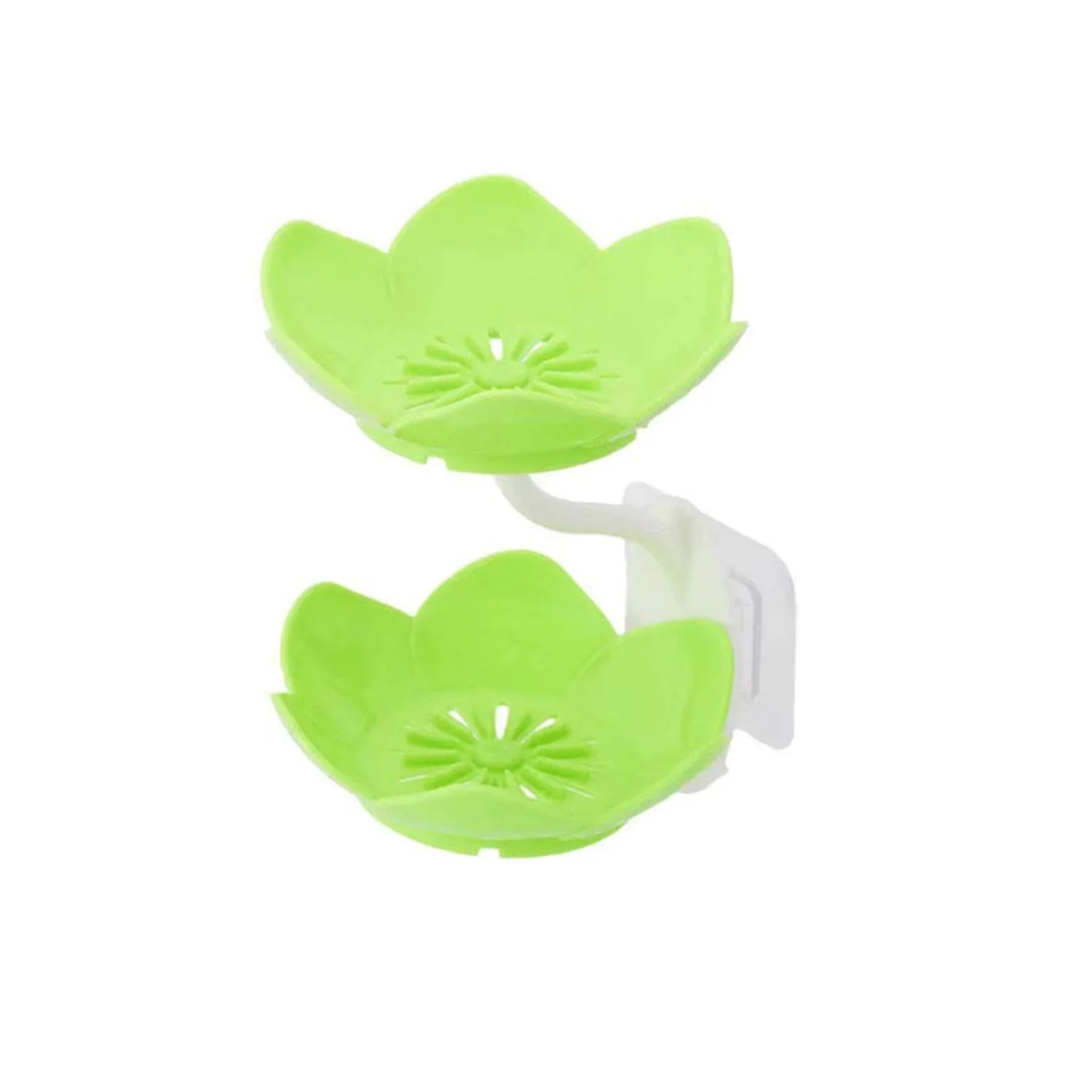 7963 Dabble Layer Flower Self Draining Soap Dish Holder Bathroom Shower Soap Holder Dish Storage Plate Tray For Bathroom Kitchen Bathtub - Zidbik
