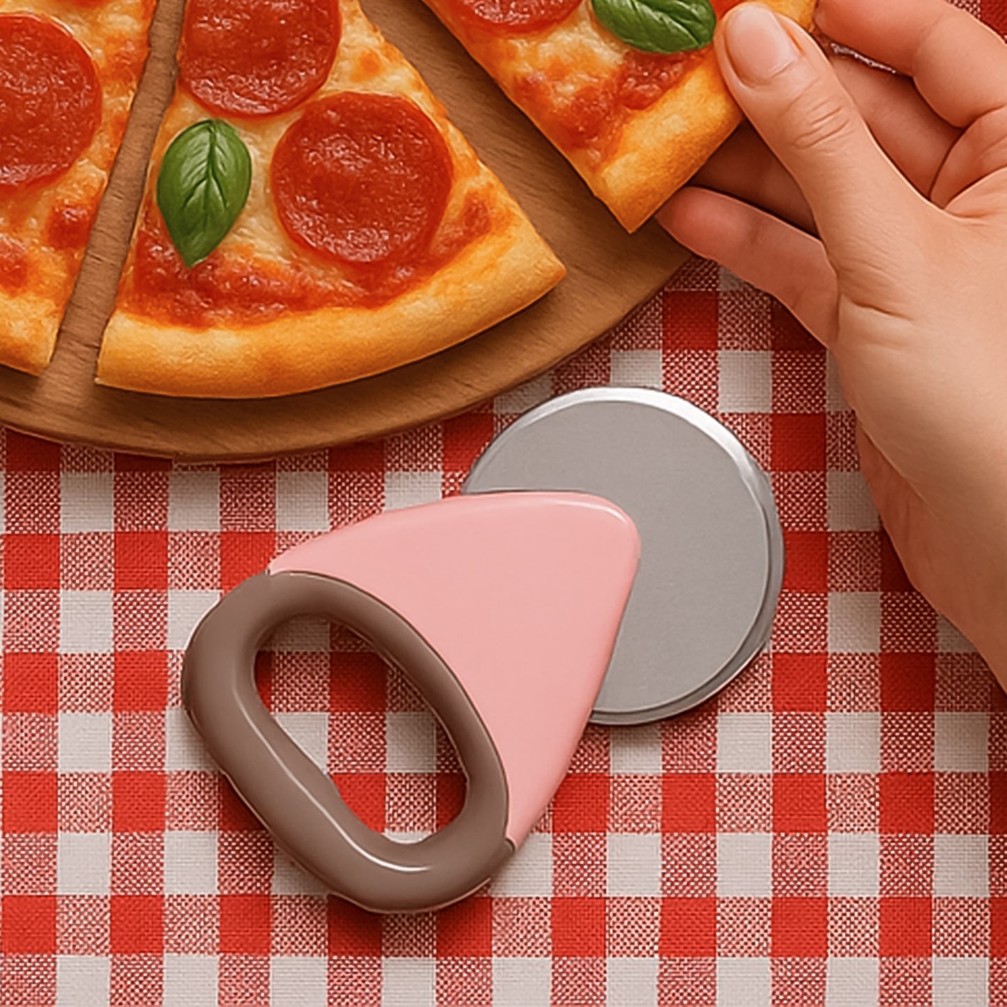 Homechef Ergonomic Pizza Cutter With Stainless Steel Rotating Blade (1 Pc) - Zidbik