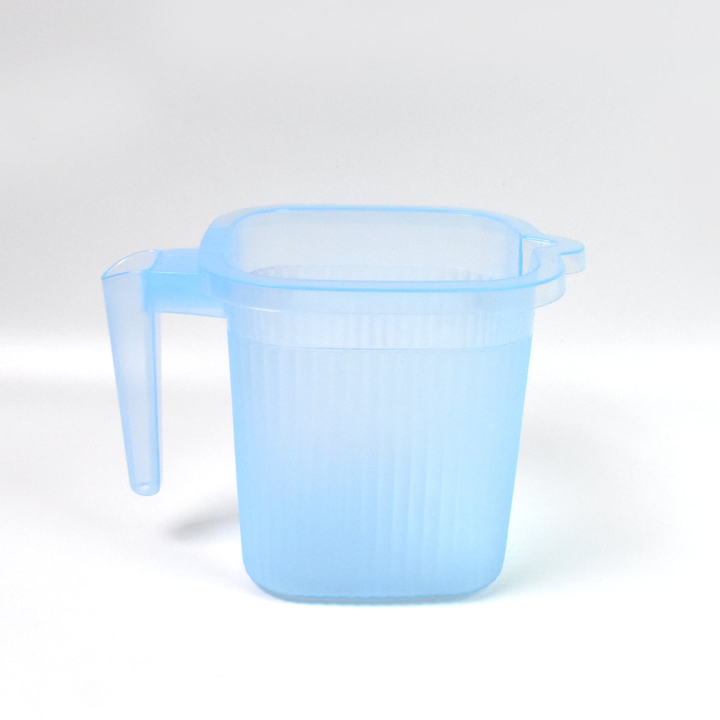 Plastic Square Transparent  Bath Water Mug (1 Pc  1000 Ml  Mix Color) - Zidbik