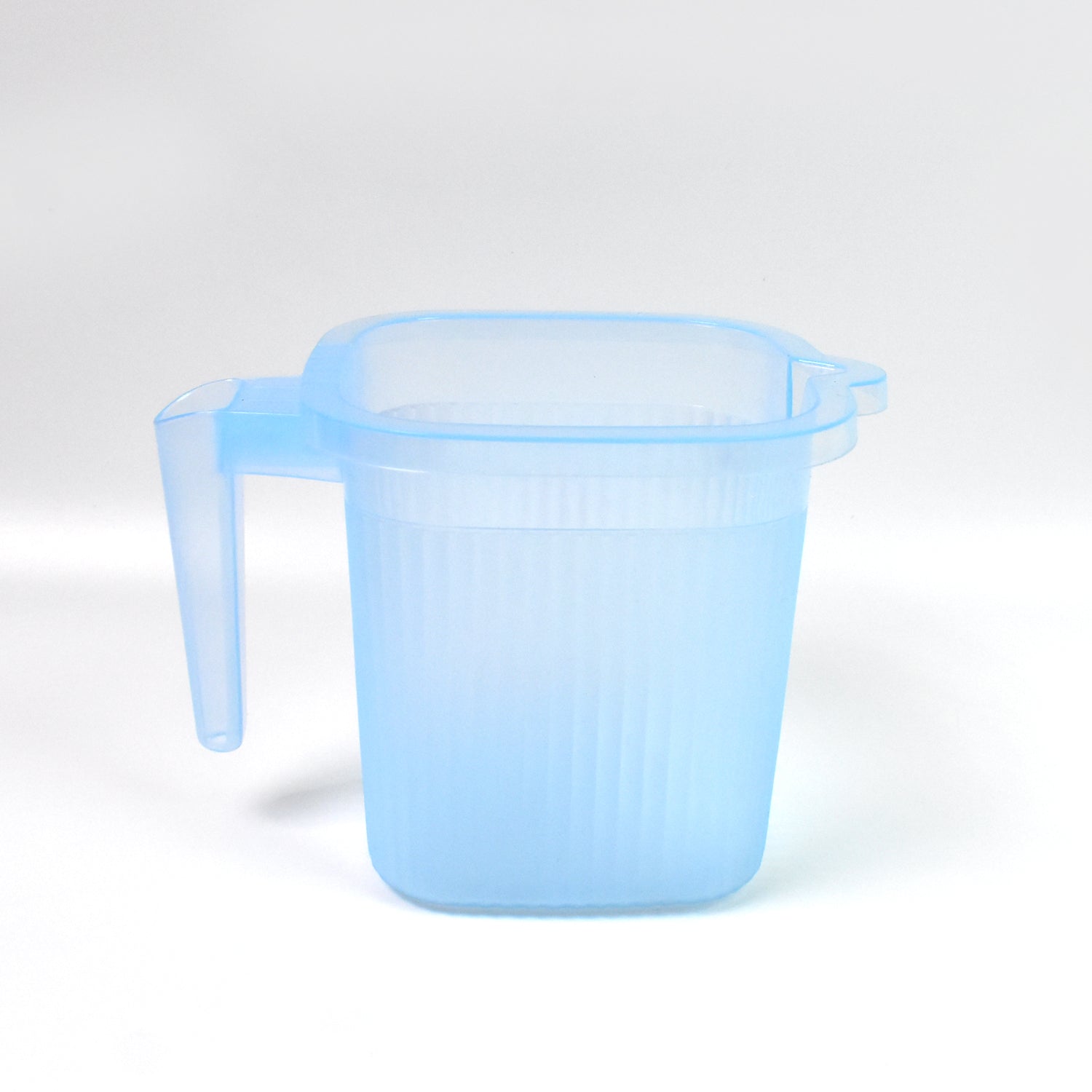 Plastic Square Transparent  Bath Water Mug (1 Pc  1000 Ml  Mix Color) - Zidbik