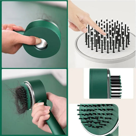 6034 Air Cushion Massage Brush Airbag Massage Comb With Long Handle Self-cleaning Hair Brush Detangling Anti-static For All Hair - Zidbik
