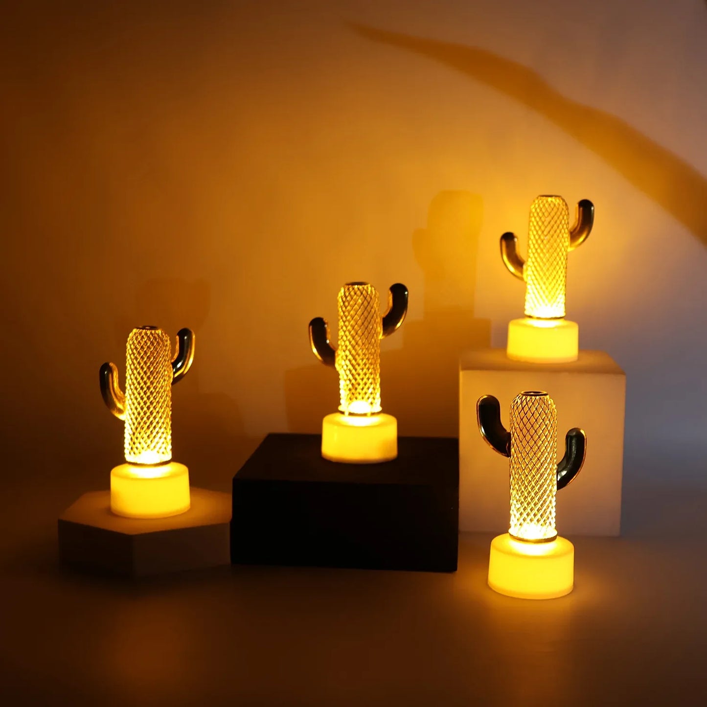 Decorative Cactus Shaped Flameless Led Candles (4 Pc) - Zidbik