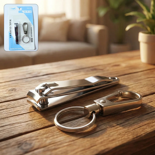 Stainless Steel Nail Clipper Set With Keychain Holder (2 Pc) - Zidbik