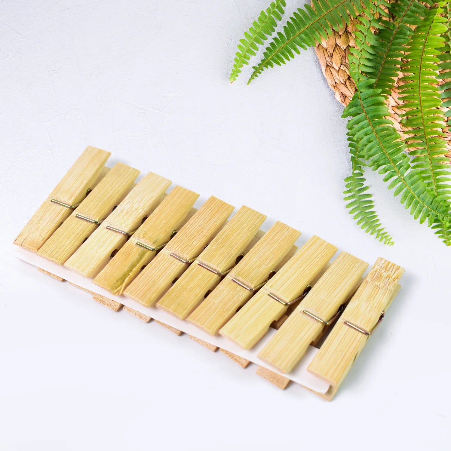 Heavy Duty Bamboo Wooden Cloth Clips Pegs (10 Pcs Set) - Zidbik