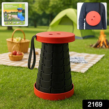 Adjustable Portable Telescopic Folding Stool (1 Pc) - Zidbik
