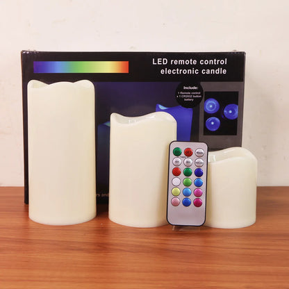 Premium 3 Piece Led Flameless Candle Set With Remote Control - Zidbik