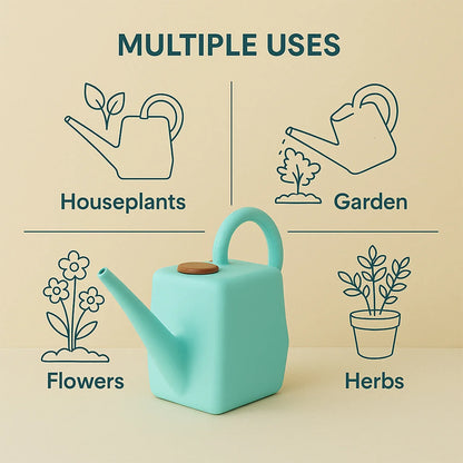 2 Litre Heavy-duty Plastic Gardening Watering Can With Long Spout Ergonomic Handle - Zidbik