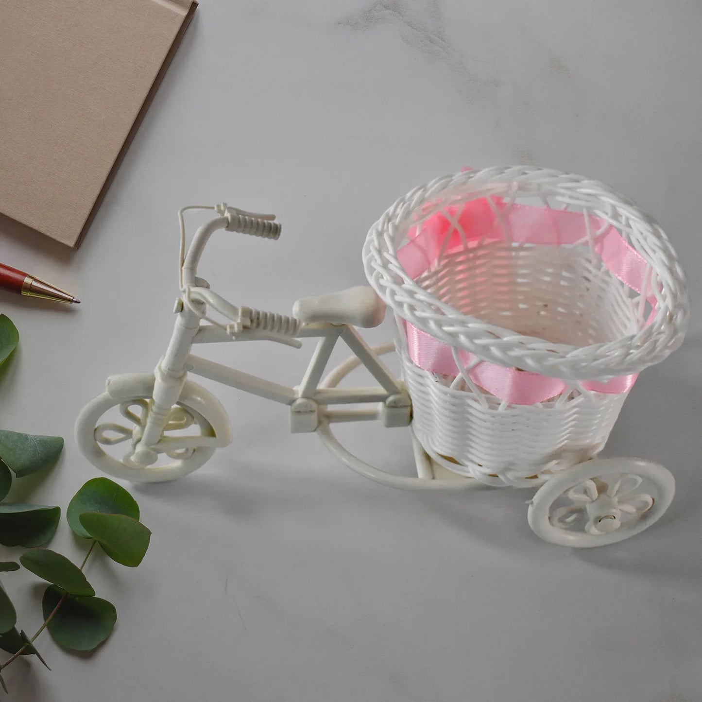 Plastic Cycle Flower Vases For Home Decor Bicycle Flower Pot Stand (1 Pc) - Zidbik