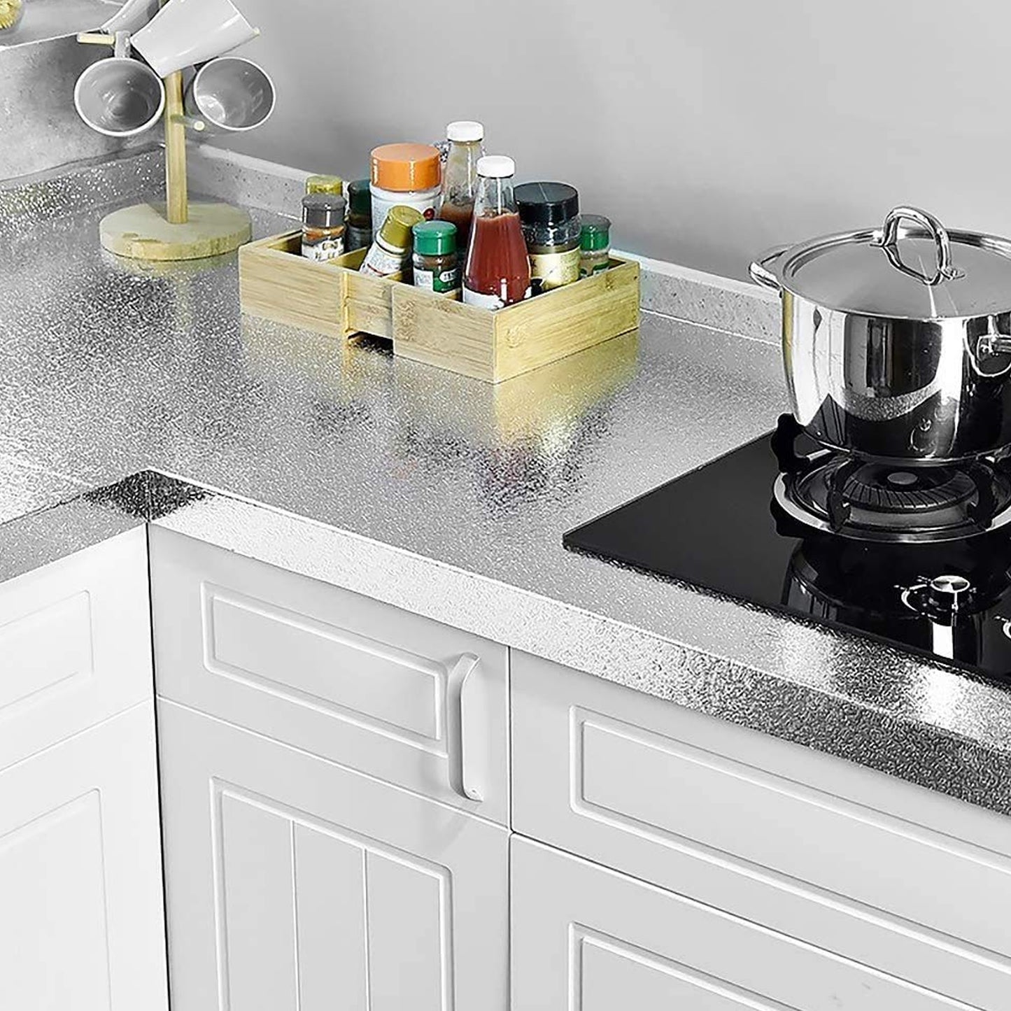 Self-adhesive Kitchen Back Splash Wallpaper Aluminum Foil Wall Paper (60200 Cm) - Zidbik