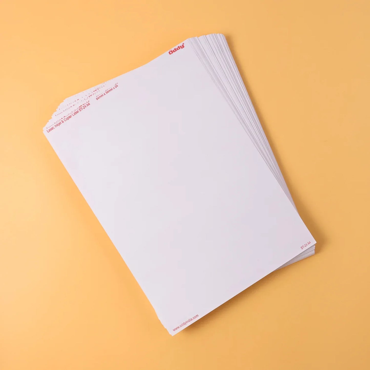Oddy Self-adhesive Labels A4 Sheets 24-up Per Sheet (100 Sheets 2400 Labels) - Zidbik