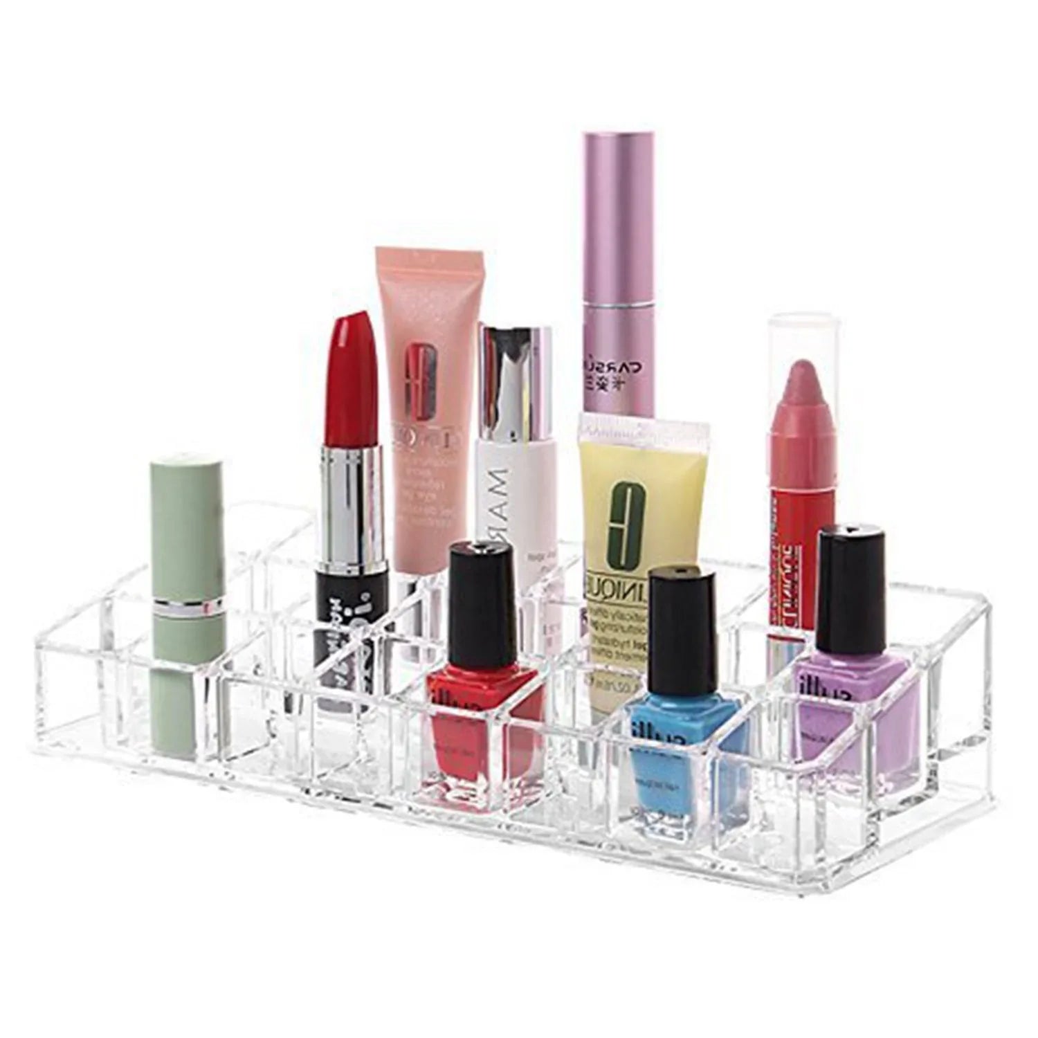 6093 Acrylic Multi Purpose Lipstick Cosmetics Stand Display Holder 24 Section - Zidbik