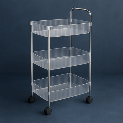 Apex Sapphire 3-layer Multipurpose Storage Trolley With Wheels - Zidbik