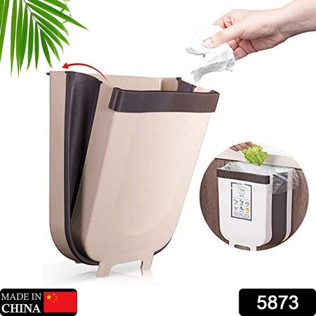 5873 Hanging Trash Can For Kitchen Cabinet Door Small Collapsible Foldable Waste Bins Hanging Trash Holder For Bathroom Bedroom Office Car Portable. - Zidbik