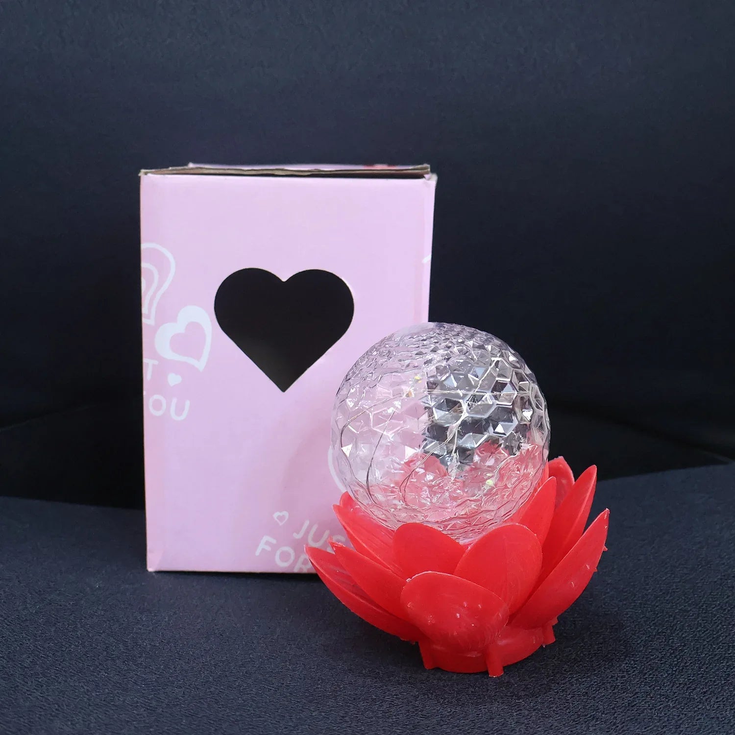 Crystal Ball Lotus Led Decorative Light (1 Pc) - Zidbik