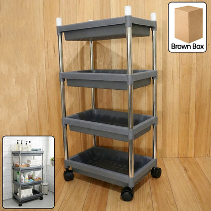 4-layer Rolling Storage Cart With Wheels Set - Zidbik