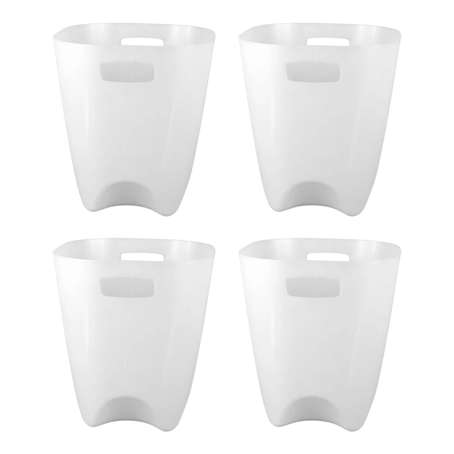 Modern Plastic Dustbin  Waste Paper Basket - (4 Pc) - Zidbik