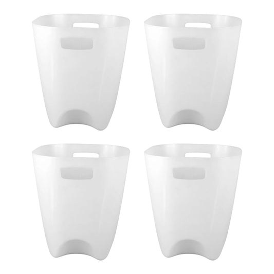 Modern Plastic Dustbin  Waste Paper Basket - (4 Pc) - Zidbik
