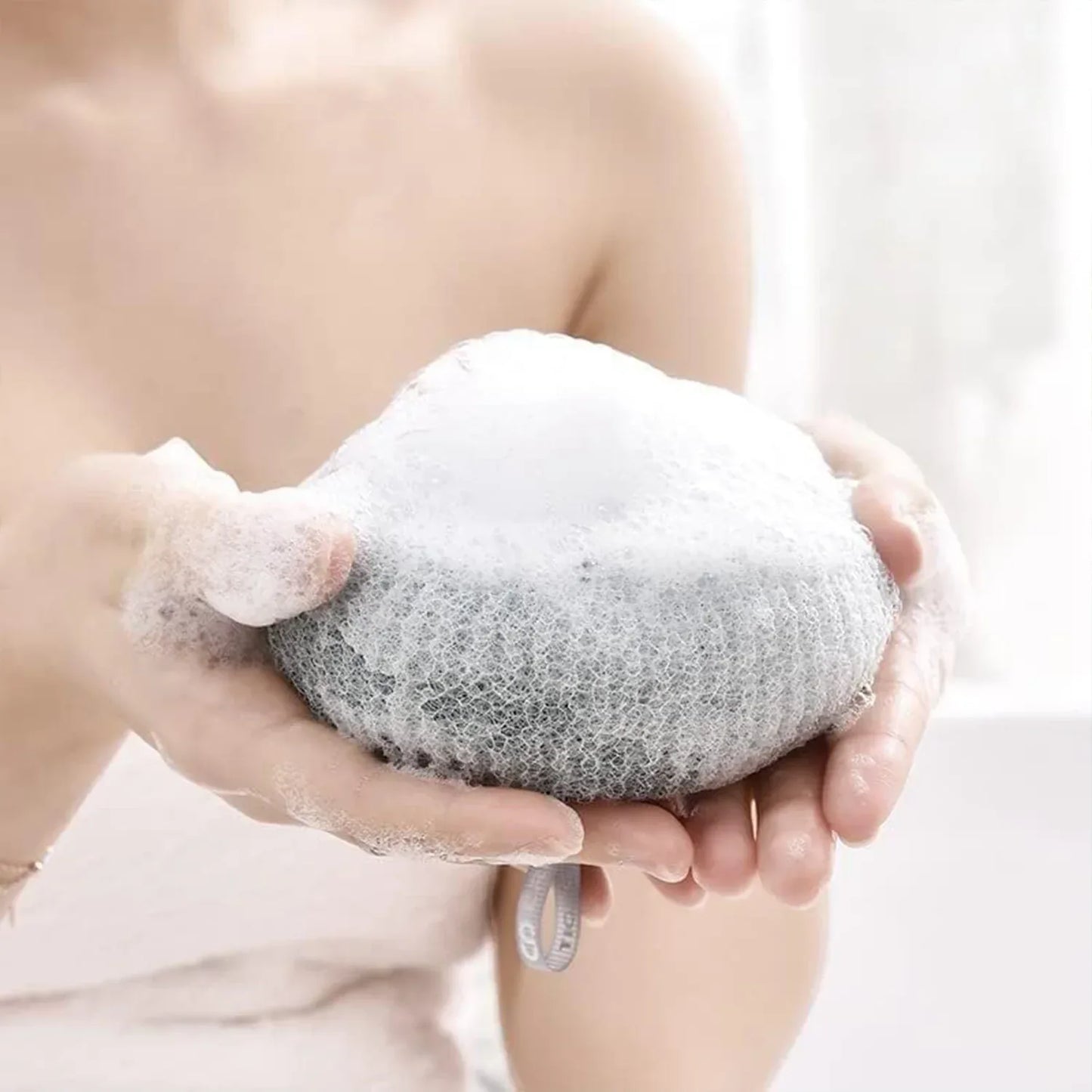 12626 Super Soft Bath Sponge Flower Suction Cup Bath Sponges For Shower Women Men Foam Loofah Sponge Exfoliating Bath Sponge Body Washer Reusable Loofah Massage Bath (1 Pc) - Zidbik