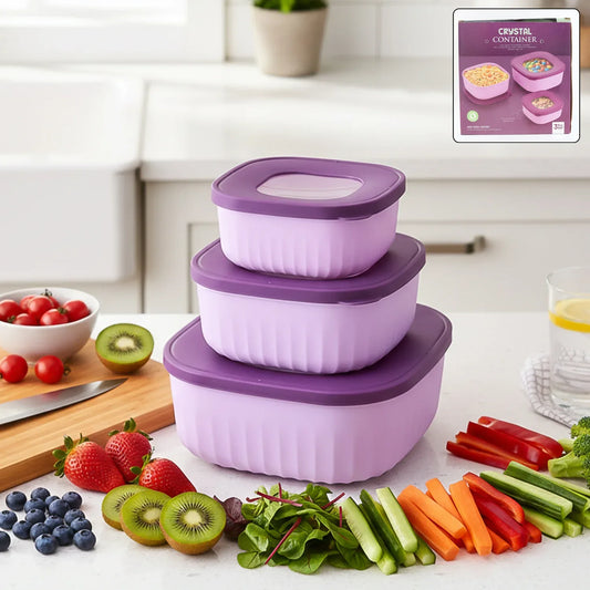 Premium 3 Piece Food Storage Container Set - Zidbik