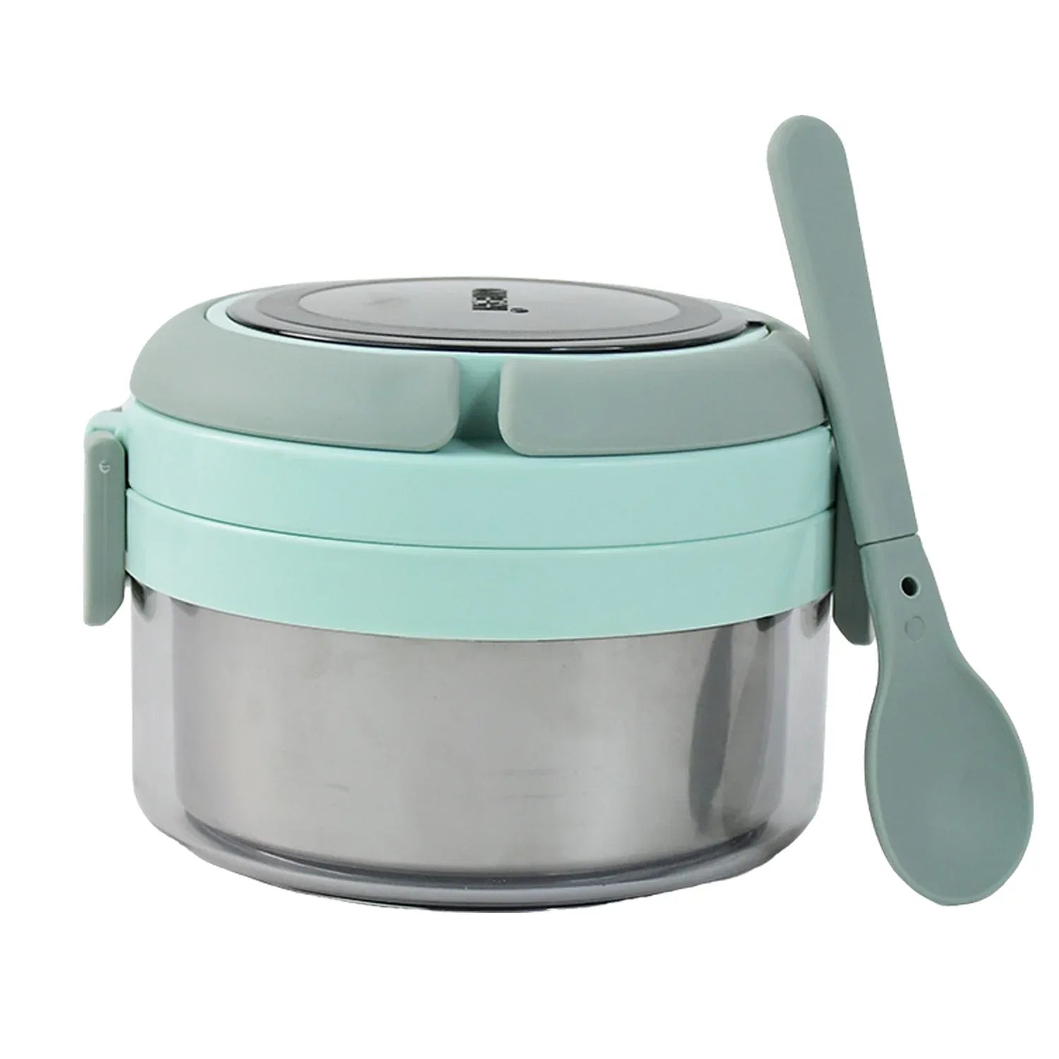 Ganesh Tiara 400ml Stainless Steel Insulated Lunch Box With Leakproof Lid Folding Spoon - Zidbik
