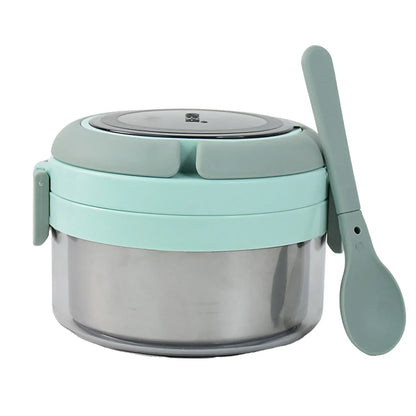 Ganesh Tiara 400ml Stainless Steel Insulated Lunch Box With Leakproof Lid Folding Spoon - Zidbik