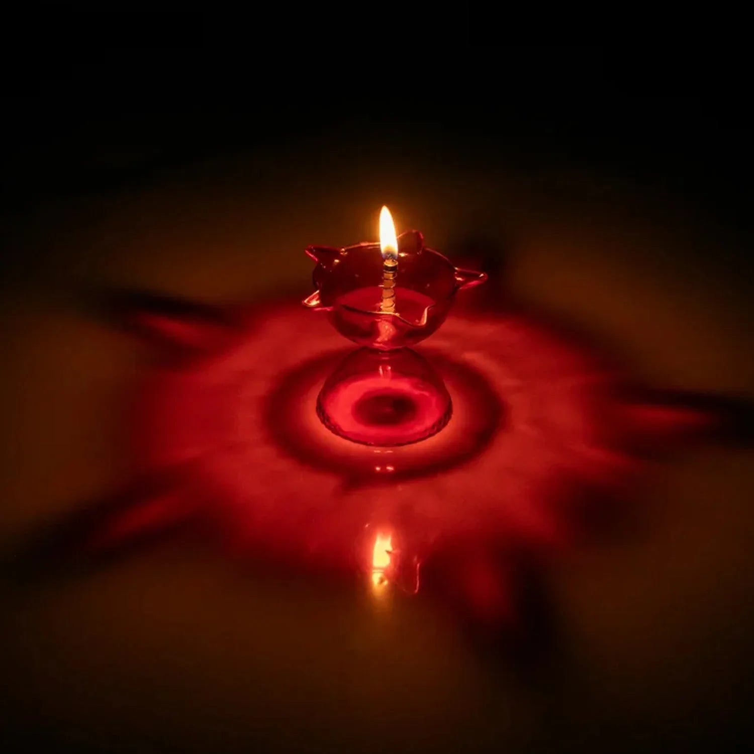 Colourful Reflection Diya Combo Plastic Candle Cup With Multi Shape (4 Pcs Set) - Zidbik