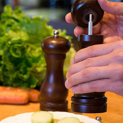 Wooden Pepper Mill 8 Inch Tall - Best Pepper Grinder (1 Pc) - Zidbik