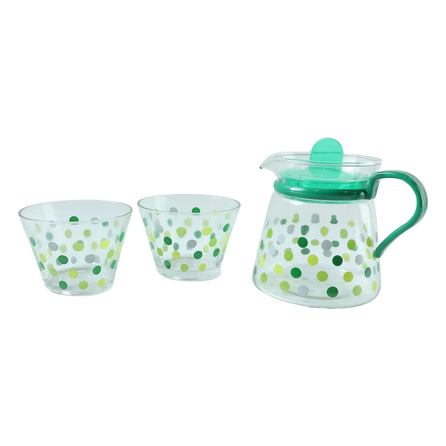 Elegant Glass Tea Pot With Matching Cups Set (1 Set) - Zidbik