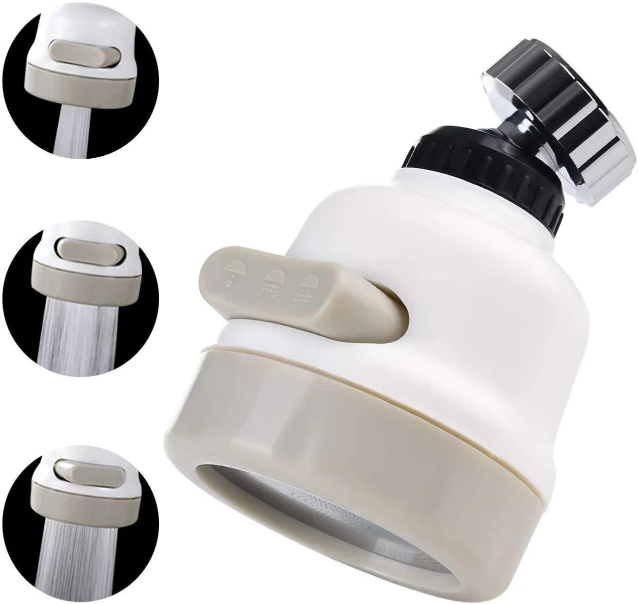 1589 Rotatable Splash Proof 3 Modes Water Saving Nozzle Filter Faucet Sprayer - Zidbik