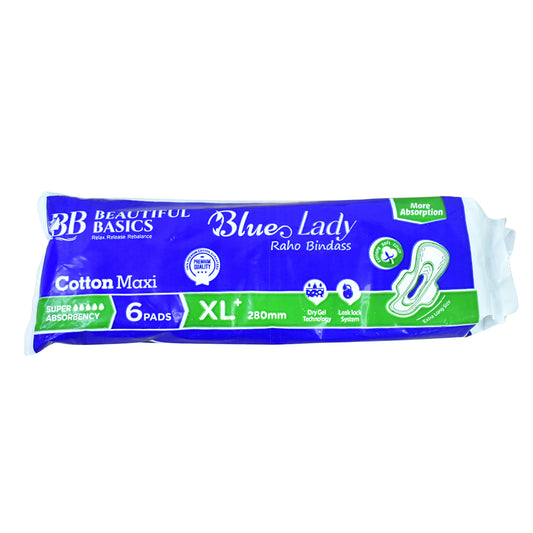 Beautiful Basics Blue Lady Sanitary Pads Xl 280mm (6 Pc) - Zidbik