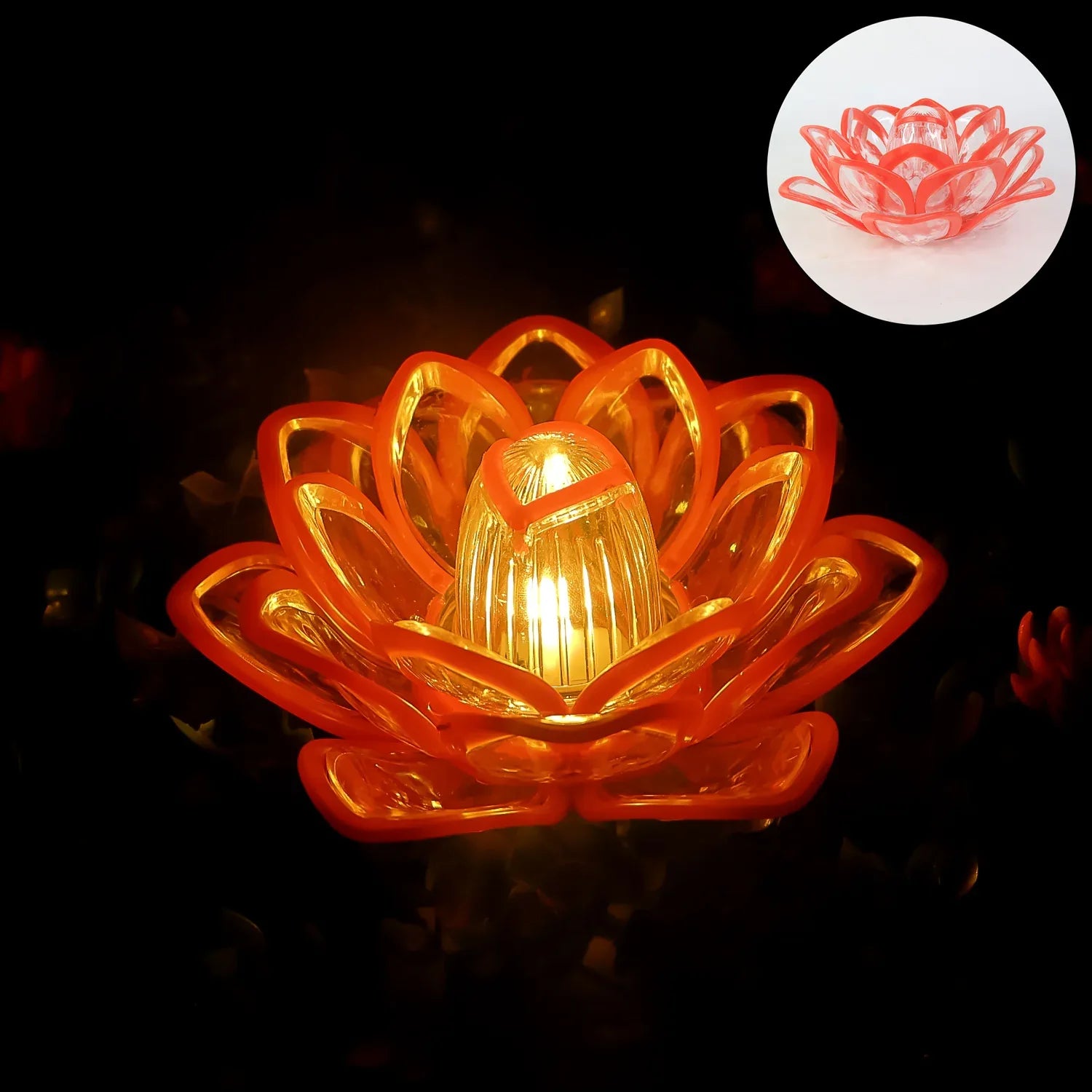 Decorative Lotus Shaped Led Candle Light (1 Pc) - Zidbik