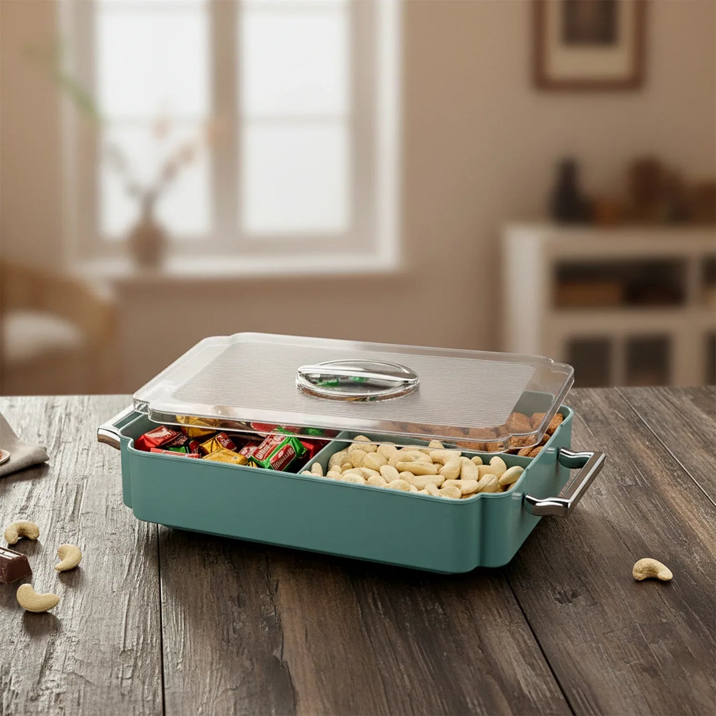 4 Compartment Multipurpose Plastic Food Storage Container (1 Pc) - Zidbik