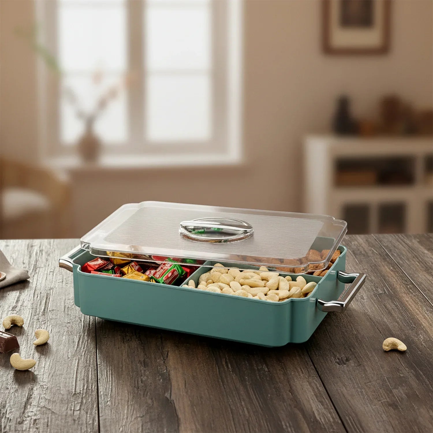 4 Compartment Multipurpose Plastic Food Storage Container (1 Pc) - Zidbik