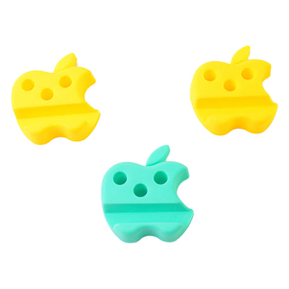 Multi-functional Apple-shaped Plastic Mobile Stand With Pen Holder (3 Pc  Mix Color) - Zidbik