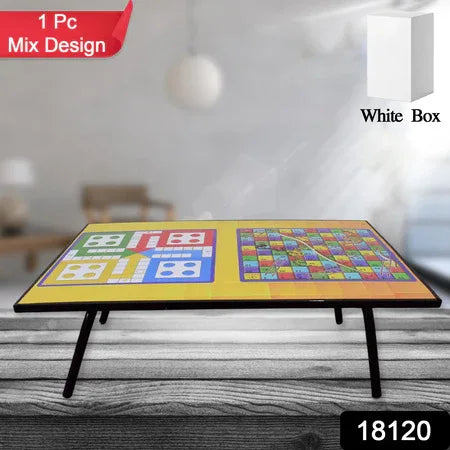 Foldable Multipurpose Mix Design Games Table Board Bed Study Table (48 28 Cm 1 Pc) - Zidbik