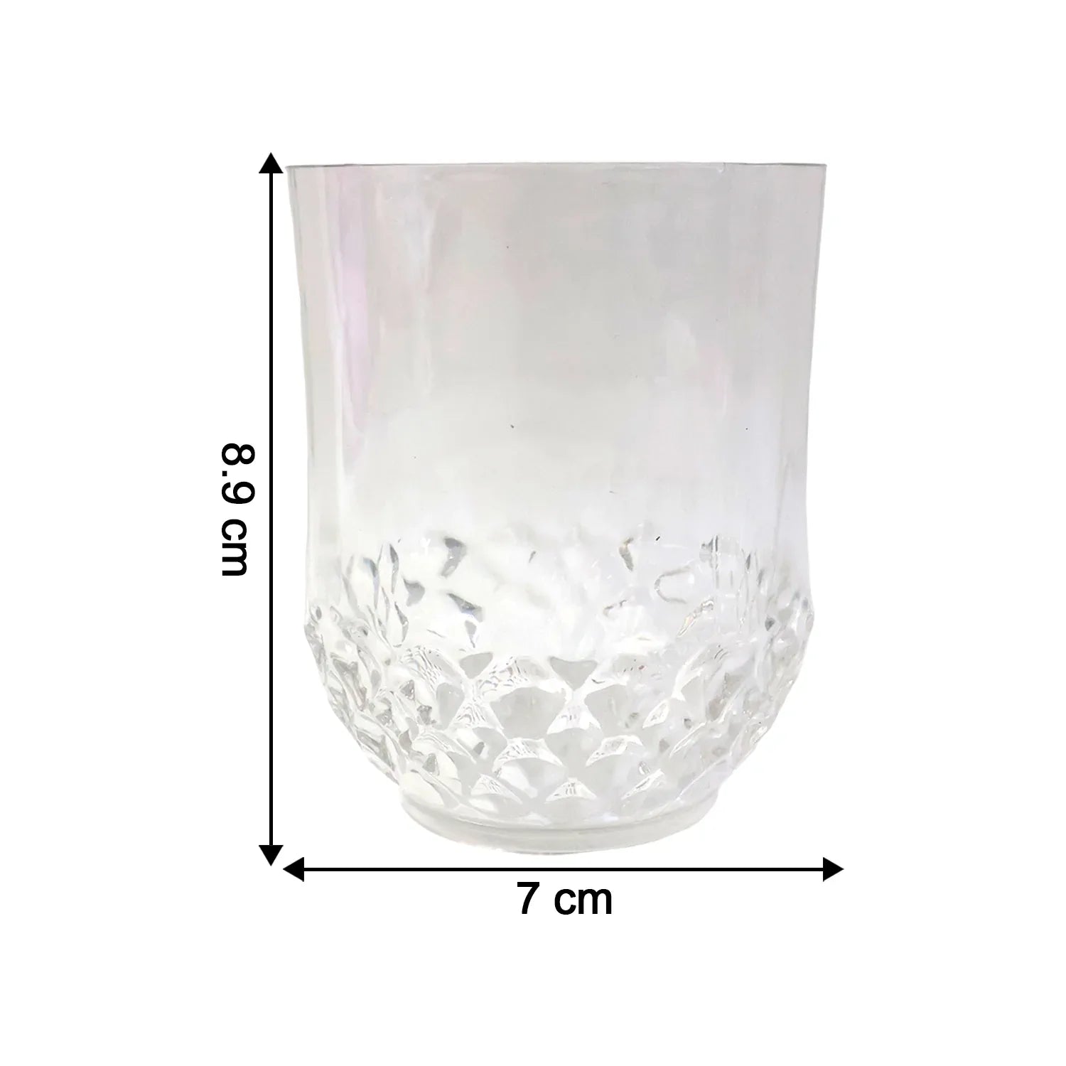 Transparent Diamond-pattern Drinking Glass Set (6 Pc Set) - Zidbik