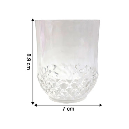 Transparent Diamond-pattern Drinking Glass Set (6 Pc Set) - Zidbik