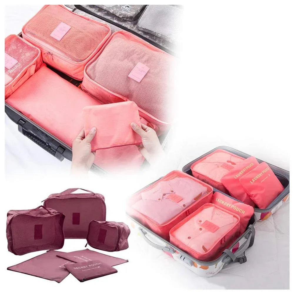 0192 Cloth Organizer Pouch Laundry Zipper Bags (6 Pcs) - Zidbik